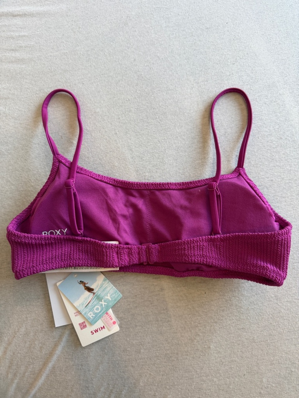 Roxy Women's Magenta Ribbed Bikini Top - Roxy - Picture 3 of 4